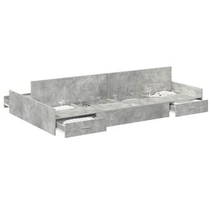 vidaXL Aufbewahrungsbettgestell Beton Grau 120 x 190 cm Holzwerkstoff