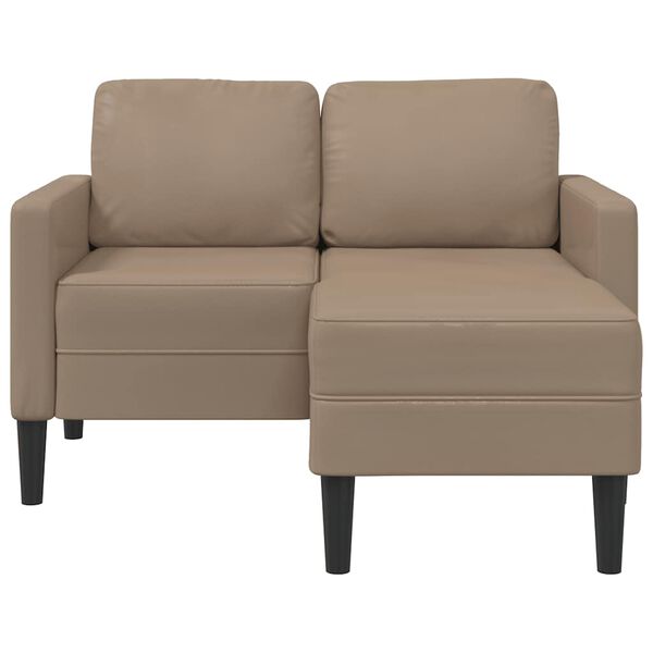 vidaXL 2-Sitzer-Sofa mit Chaiselongue L-Form Cappuccino-Braun 125 cm