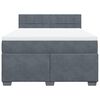 vidaXL Boxspringbett mit Matratze Dunkelgrau 140x200 cm Samt