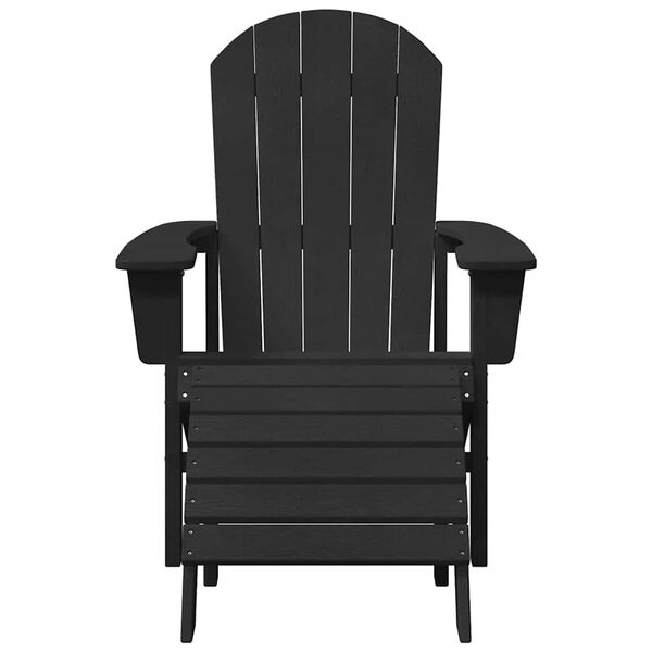 vidaXL Adirondack-Stuhl mit Kissen Schwarz 74 x 82 x 92 cm HDPE