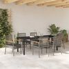 vidaXL Garten Essgruppe 7 pcs Grau Poly-Rattan