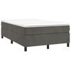 vidaXL Boxspringbett mit Matratze Dunkelgrau 120x200 cm Samt