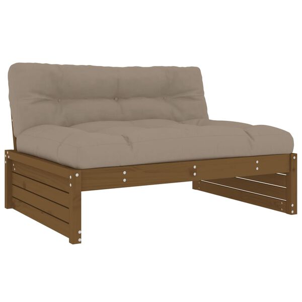 vidaXL 5-tlg. Garten-Lounge-Set mit Kissen Honigbraun Massivholz