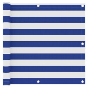 vidaXL Balkon-Sichtschutz Wei&szlig; und Blau 90x600 cm Oxford-Gewebe