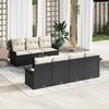 vidaXL Gartensofa-set mit Kissen 8 pcs Schwarz und Creme Poly-Rattan