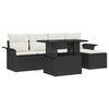 vidaXL Garten-Sofa-Set mit Kissen 6 pcs Schwarz Poly Rattan