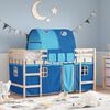 vidaXL Kinderhochbett mit Tunnel Blau 90x190 cm Massivholz Kiefer