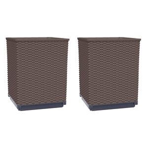 vidaXL Pflanzk&uuml;bel 2 Stk. Braun 30x30x37 cm Polypropylen