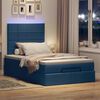 vidaXL Ottoman-Bett mit Matratze & LEDs Blau 120x200 cm Stoff