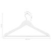 vidaXL 50 Stk. Kleiderbügel-Set Rutschfest Weiß Hartholz
