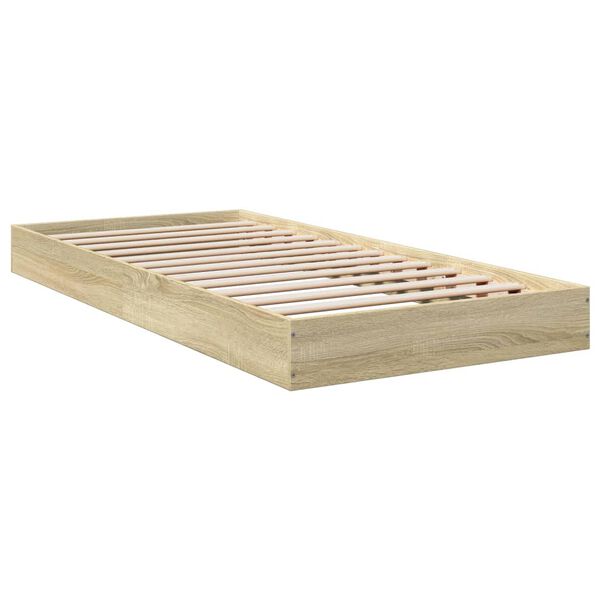 vidaXL Bettgestell ohne Matratze Sonoma-Eiche 90x200 cm Holzwerkstoff