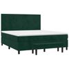 vidaXL Boxspringbett mit Matratze Dunkelgr&uuml;n 160x200 cm Samt