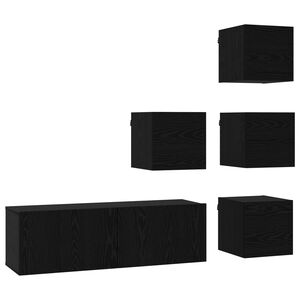 vidaXL TV-Schrankset 5 pcs 100 x 30 x 30 cm Schwarze Eiche