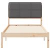 vidaXL Bettgestell mit gepolstertem Kopfteil Dunkelgrau 90 x 190 cm