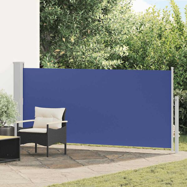 vidaXL Ausziehbare Seitenmarkise 140x300 cm Blau