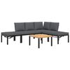vidaXL 5-tlg. Garten-Sofagarnitur mit Kissen Schwarz Aluminium