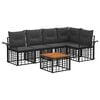 vidaXL Outdoor-Sofagarnitur 6 pcs Schwarz und Dunkelgrau Polyester