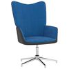 vidaXL Relaxsessel mit Hocker Blau Samt und PVC