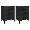 vidaXL Nachttische 2 Stk. Schwarz 40x30x55 cm Massivholz Kiefer