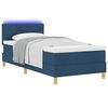 vidaXL LED Boxspringbett mit Matratze mit LED Blau 100 x 200 cm Stoff