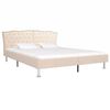 vidaXL Bett mit Memory-Schaum-Matratze Beige Stoff 180&times;200 cm