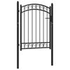 vidaXL Zauntor EMMEN mit Bogenabschluss Stahl 100 x 98,5 cm Schwarz