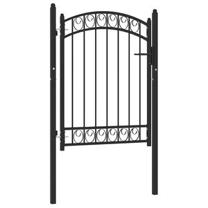 vidaXL Zauntor EMMEN mit Bogenabschluss Stahl 100 x 98,5 cm Schwarz