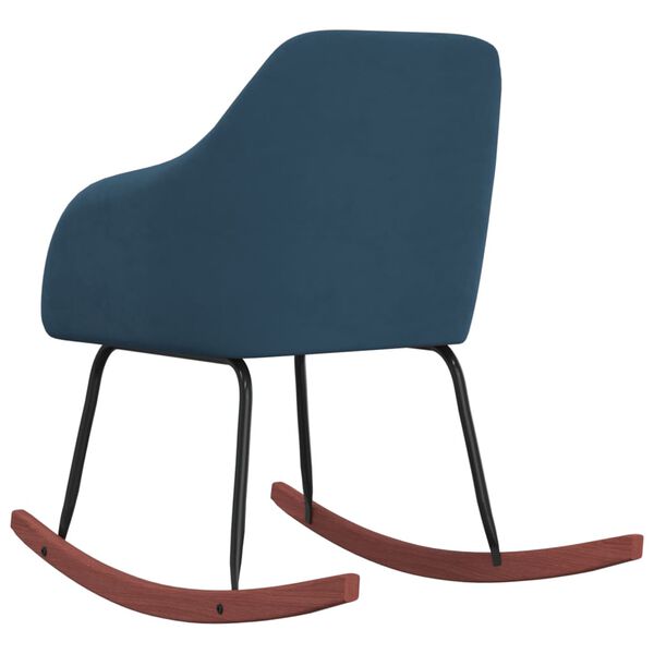 vidaXL Schaukelstuhl Blau Samt