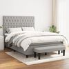 vidaXL Boxspringbett mit Matratze Hellgrau 140x190 cm Stoff