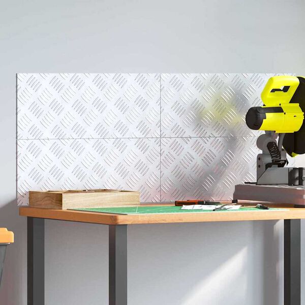 vidaXL Treppe Tritt Rechtwinklig 4 pcs Silber 50 x 20 cm Aluminium