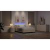 vidaXL Boxspringbett mit Matratze mit LED Creme 140 x 190 cm Stoff