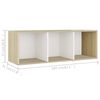vidaXL TV-Schrank Weiß und Sonoma-Eiche 107x35x37 cm Holzwerkstoff