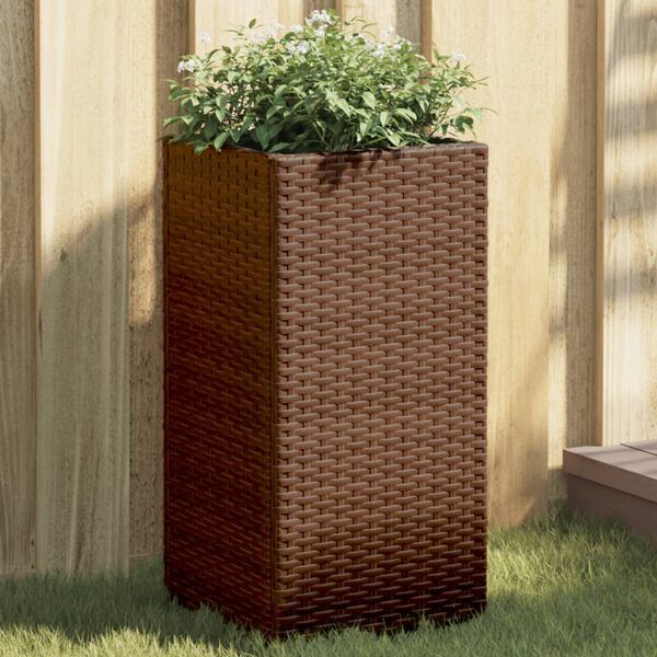 vidaXL Pflanzk&uuml;bel 2 Stk. Braun 30x30x60 cm Poly Rattan