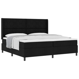 vidaXL Boxspringbett mit Kissen Schwarz 200 x 200 cm Stoff