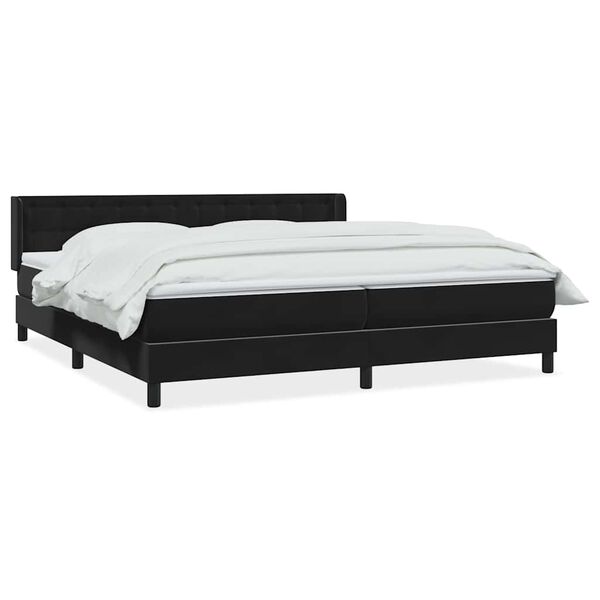 vidaXL Boxspringbett mit Matratze Schwarz 200x220 cm Samt
