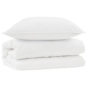 vidaXL Bettdecken Set mit Kissen 2 Stk. Wei&szlig; Mikrofaser