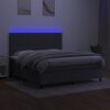 vidaXL Boxspringbett mit Matratze & LED Dunkelgrau 160x200 cm Stoff