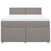 vidaXL Boxspringbett mit Matratze Taupe 160x200 cm Stoff