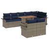vidaXL Garten-Sofa-Set mit Speicher 9 pcs Grau Poly Rattan
