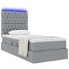 vidaXL Bett mit Stauraum und LED Hellgrau 90 x 190 cm Polyester