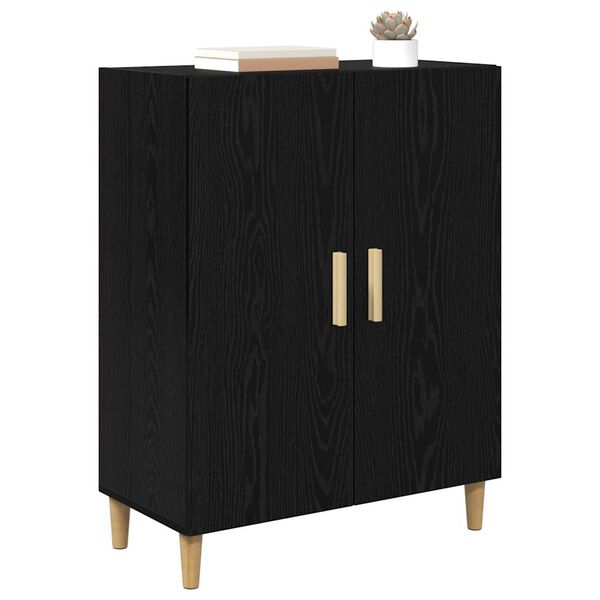 vidaXL Sideboard Schwarz Eichen-Optik 70 x 34 x 90 cm Holzwerkstoff