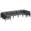 vidaXL Gartensofa-set 7 Stk. Schwarz Stahl