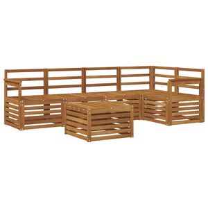 vidaXL Ecksofa Set 6 pcs Natur Massivholz Akazie