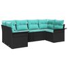vidaXL Gartensofa-set 6 Stk. Schwarz Poly-Rattan