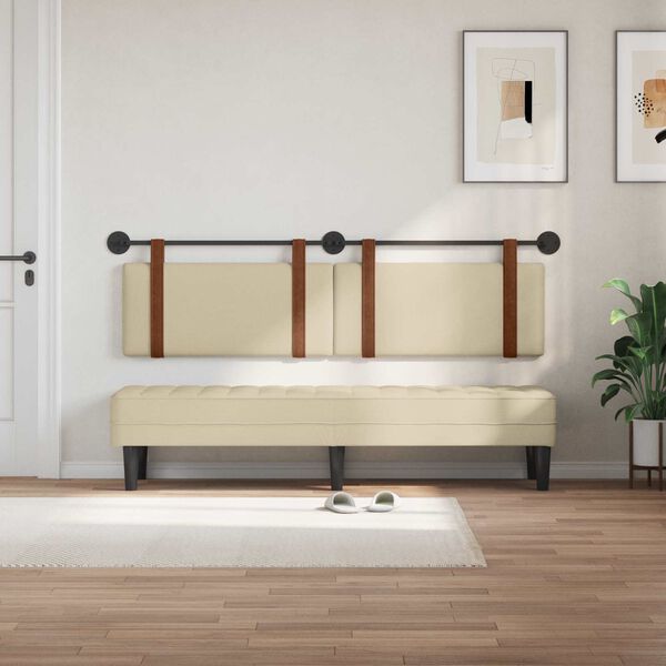 vidaXL H&auml;ngevorderseite Wandmontiert Creme 170 x 55 x 5 cm Antikes PU