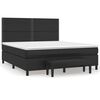 vidaXL Boxspringbett mit Matratze Schwarz 180x200 cm Kunstleder