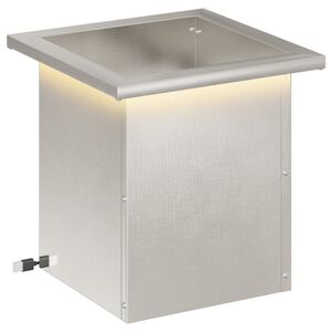 vidaXL Garten-Pflanzk&uuml;bel mit LED Silber 30 x 30 x 30 cm Edelstahl