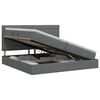vidaXL Aufbewahrungsbett mit Matratze Dunkelgrau 200 x 200 cm Stoff