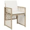 vidaXL 17-tlg. Garten-Essgruppe mit Kissen Beige Poly Rattan