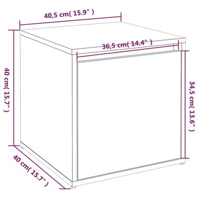 vidaXL Schubladenbox Betongrau 40,5x40x40 cm Holzwerkstoff